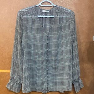 Maurices Gray Plaid Blouse